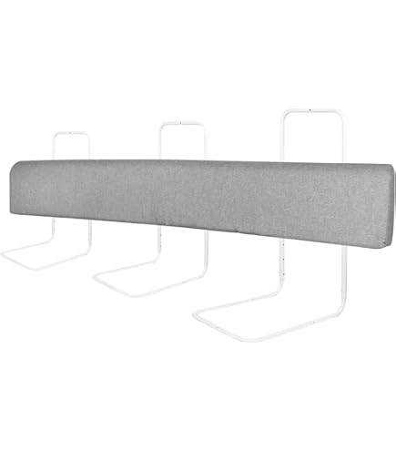 Froadp 100cm Kinderbedrand Beschermerset Hoogte Verstelbaar Wiegbeveiliging Antislip Uitval Bedhekken voor Kinderbed met Rits Vervormbaar Zacht Pakket Veiligheidsrails voor Peuter & Baby (1x180cm
