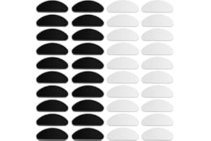 NATUCE 20 Paia 1mm Naselli Occhiali Silicone Adesivi, Naselli per Occhiali Autoadesivi Bastone Morbido Silicone Cuscinetti (10 paia Trasparente + 10 paia Nero)
