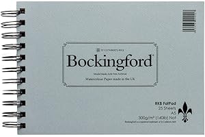 A5 Watercolour Paper Bockingford Cold Pressed Fat Pad 25 Sheets 300gsm