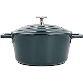 MasterClass Small Casserole Dish with Lid, Lightweight Cast Aluminium, Induction Hob and Oven Safe, Hunter Green, 2.5 Litre/2