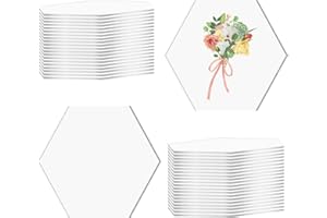 YWNYT 40 Stück Acryl-Tischkarten, transparent, sechseckig, blanko, Sitzkarten, transparent, Acryl, blanko, sechseckige Fliesen, Namenskarten für Hochzeit, Abendessen, Party, Bankett