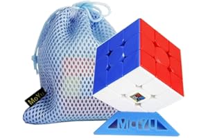 OOSTIFUN FunnyGoo MoYu MFJS Mofang jiaoshi Cubing Classroom Meilong 3 M 3x3 Magic Puzzle Cube 3M Cubo de 3 Capas, con Bolsa con el Logotipo de MoYu y Soporte (el Color del Soporte Puede Variar)