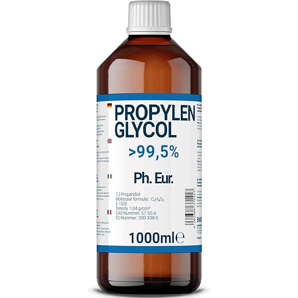 bious propylène Glycol liquide 1000 l - 1 litre - Qualité alientaire et pharaceutique