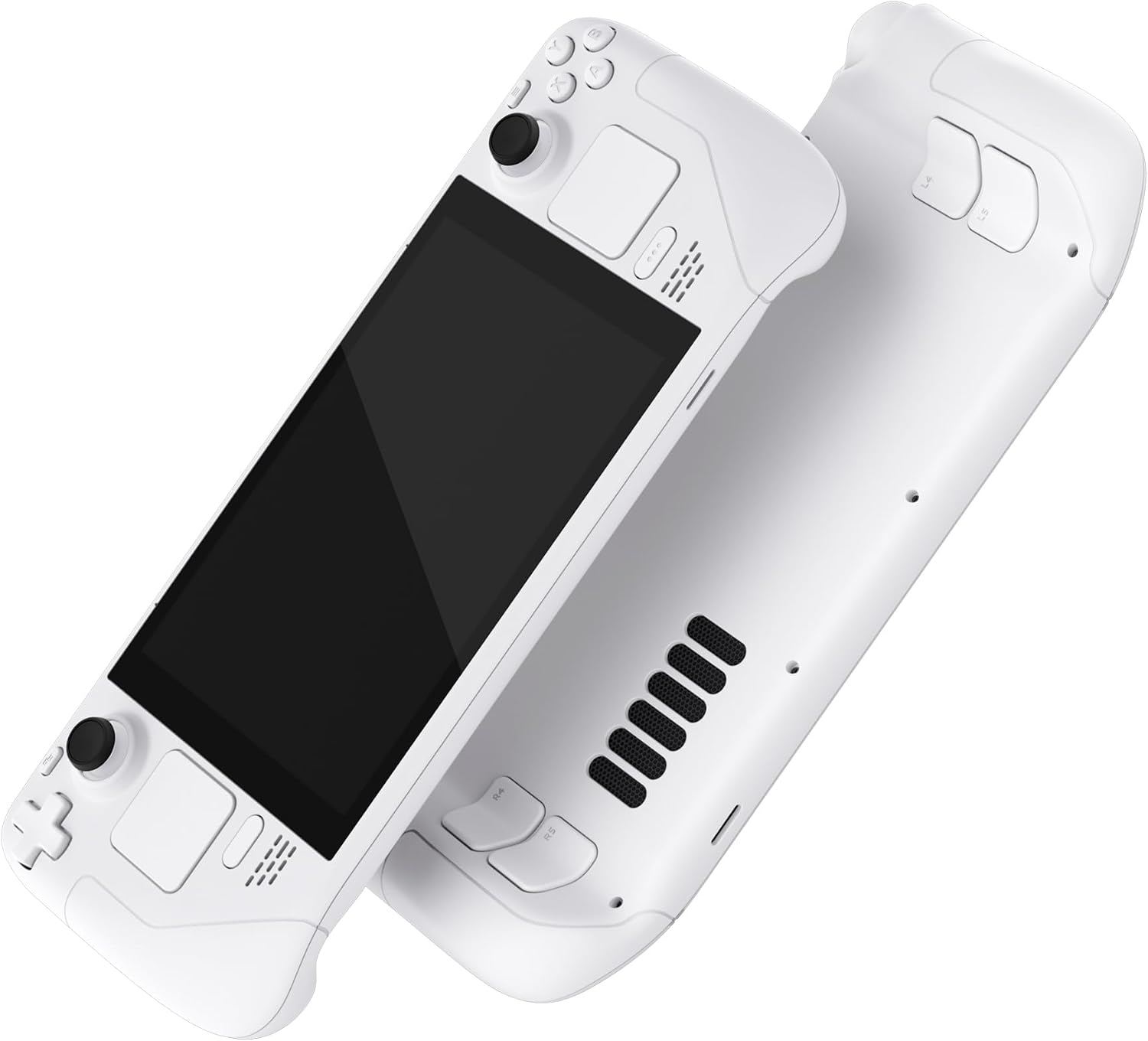 eXtremeRate Carcasa Compatible con Steam Deck LCD Accesorios Placa de Repuesto Cubierta Funda Case con Botones para Steam Deck Consola NO Incluida(Blanco)