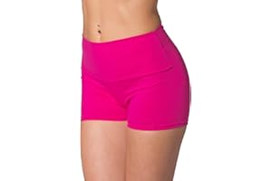 Alkato Damen Sport Shorts mit Hohem Bund Hotpants Radlerhose