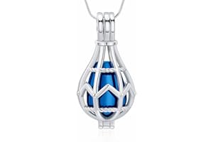 QGJNSGC Collana con urna a forma di lacrima, medaglione per ceneri, gioiello commemorativo, gioiello per cremazione, traforato, ciondolo a forma di mongolfiera