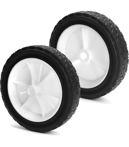 LALAGO 4 stuks 175 mm rubberen wielen, 7 inch grasmaaierwiel wagen aandrijfwiel, rubberen loopwiel vervangingswiel asgat diameter 12,7 mm draagvermogen 70 kg voor grill bolderkar gazontractor