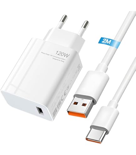 120W Ladegerät Netzteil und USB C LadeKabel für Xiaomi 17 15 Ultra 14T 15T für Poco F8 Pro Ultra F6 X7 F7 Pro, USB C Ladestecker Schnellladekabel USB Power Adapter Ladestecker für
