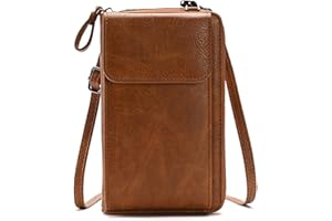 Kememo Crossbody Phone Bag for Women, PU Leather Ladies Cross Body Handbags Mobile Phone Pouch with Adjustable Strap Card Slots, Small Cellphone Shoulder Bags Coin Purse Wallet Gifts for Women