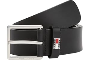 Tommy Jeans Tjm Flag Leather 4.0 Am0am13416 Cintura fissa Unisex - Adulto (Pacco da 1)