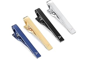 Morfetto Initiales Pinces à Cravate pour Hommes Barre de Cravate Unique Bleu Argent Noir Or Ensemble de Pinces à Cravate Accessoires de Costume Cadeau de Fête des Pères