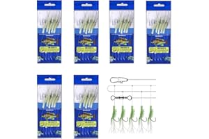 MILEPETUS Luminous Fishing Rigs Bait Lures Glow Soft Fish Lure String Hook for Saltwater/Freshwater Mackerel and Sea Fishing