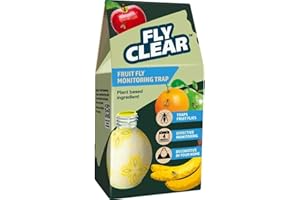 CAPRICAN Fly Clear Fruit Fly Trap – Non-Toxic Indoor Insect Catcher for Fruit, Drain & House Flies – Long-Lasting, Easy Setup, Eco-Friendly Pest Control