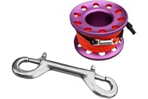 P Prettyia Small Compact Scuba Diving Finger Spool Dive Reel with 15m Line and Safety Clip Gear Equipment Purple