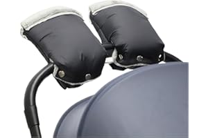 Aupower Hand Guard, Gants Antigel Universal Warm Trolley Pram Hand Guard Imperméable et Coupe - Vent Poussette Bébé Pram Bike Noir