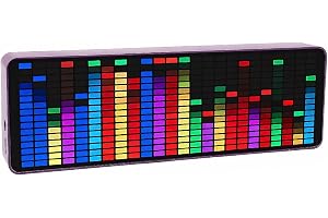 Audio Spectrum Analyzer, 384 LED 1624RGB Färgglad LED Music Spectrum Elektronisk Klocka Röststyrd Rytmljus Digital Grafisk Equalizer Hem Stereo Equalizer för Musiker