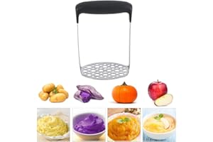 ‎ZERODIS Kartoffelstampfer, Kartoffelbrecher aus Edelstahl, Kartoffelpresse, Obstpresse, Kinderfutter, 6 mm und 9 mm Maschenreihen