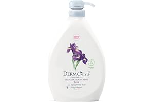 Dermomed, Crema di Sapone Mani Iris, Rispetta la Pelle Rendendola Profumata e Morbida, con Acido Ialuronico, pH Neutro, Made in Italy, Dermatologicamente Testato, Dispenser 1L