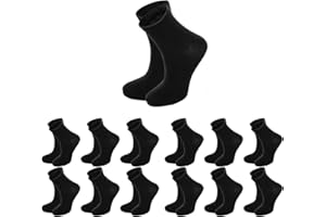 SaoTi - 12 Pares de Calcetines, Media caña Suaves, Cómodos, Absorbentes y Duraderos, Colores básicos Blanco, Negro y Gris, Fabricados en Algodón para Hombre o Mujer
