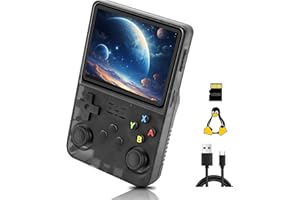 LIDOUYA R36S Handheld, 3.5 Inch IPS Screen Linux System, Handheld Spielkonsole unterstützung WiFi online schlachten, mit 10000+ Klassische Spiele, 128G, Transparent Schwarz