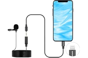 Saramonic Microphone Lavalier Lightning, LavMicro U1B Micro Cravate Universel avec Adaptateur Lightning Plug Compatible avec iPhone 11 10 X 8 7 Mac iPad Youtube Video Facebook Live (20ft)