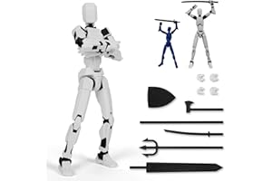 Starnearby Titan 13 Action Figure, T13 Action Figure 20cm Assembly Completed Dummy 13 3D Printed Body Movable Lucky 13 Action Figure 6 Weapons Set 3 Hands Sets Gift for Kids Adults