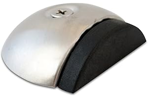 Stoppwerk TS011 Door Stopper Stainless Steel Rubber Floor Door Stopper incl. Mounting Material And Door Buffer Floor, Width: 5.6 cm, Height: 1.7 cm