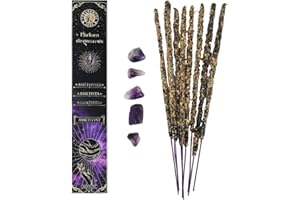 FRAGRANCES & SENS Frangrance & Sens - Incenso Bastoncini Naturali Lavanda, Artigianali Fatti a Mano, Incluse Vere Pietre Ametista, Lunga Durata (circa 75min), 20gr