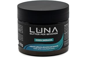 LUNA - GLITTER PER BEVANDE Luna Glitter Glitter Commestibili Alimentari per Bevande - Decorazioni per Cocktail e Drink