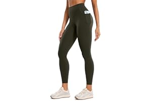 CRZ YOGA Damskie Legginsy Treningowe Butterluxe 25 Cali - Spodnie Do Jogi Z Wysokim Stanem Z Kieszeniami Buttery Soft Oliwkowa zielona M