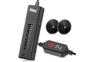 Hygger Mini Sumergible Aquarium Heater, 100W Calentador de Acuario con Digital Display, Adjustable Temperatura Controlador Fish Tank Heater for 38-57L Betta Turtle Tanks