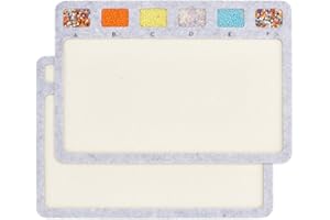 BENECREAT 2Pcs Rectangle Felt Bead Design Boards, Small Felt Beading Mat with Alphabetic Scale Beads Tray Bead Pads for Art Crafts Jewelry Making Beading Supplies, 29.5x21cm