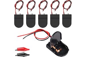 MKBKLLJY 6 st. CR2032 1 x 3 V batterihållare batteriförvaringslådor skydd svart knappcellsbatterihållare batterihållare med s