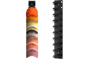 PZCC Support Casquette, Organisateur Mural, Crochet Porte Manteau, Porte Manteau Adhésif, Accessoires de Rangement pour La Chambre, Peut Contenir 10 Chapeaux (Noir)