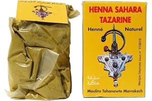 Sahara Tazarine Henna – Lawsonia Inermis, naturlig, 100 % ren henna för hårfärgning