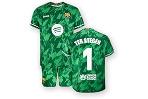 FCB FC Barcelona Conjunto Camiseta y pantalón Portero Dorsal 1 TER Stegen - Replica Oficial Producto con Licencia - Temporada 2024/2025 - Talla Niño 12 Años