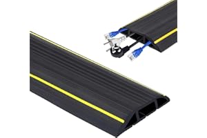 STORYSTORE Protector de Cable de Suelo, Cubierta de Cable de Piso de 5 m, 3 Canales de Cable, Protector de Cable Flexible de PVC, Cubierta de Piso de Cable