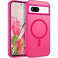 BENTOBEN for Google Pixel 8a Case, Google 8a Magnetic Case [Compatible with MagSafe] Translucent Matte Slim Shockproof Anti-Fingerprint Anti-Scratch Protective Cover for Google 8a 6.1’’Hot Pink