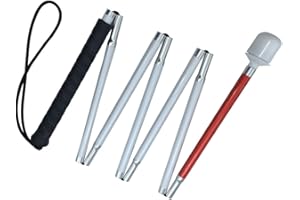 VISIONU Aluminio Baston Blanco para Ciegos y Baja Vision Plegable, 7 Secciones