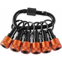 thumbnail image 2 of 7-Piece 1/4" Hex Keychain Screwdriver Bit Holder Set – Quick Release Extension Bars With Metal Buckles 2 of 6