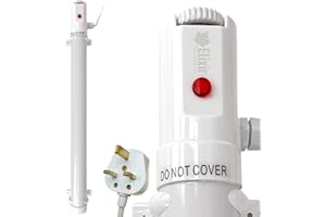 Elixir Gardens® Tube chauffant à basse consommation réglable pour salle de bain, serre, garage, 30 cm, 60 cm, 90 cm, 120 cm, blanc