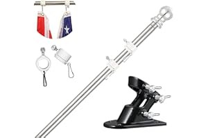 TALITARE Flag Pole with Bracket,6FT Flagpole Kit American Flag with Pole Holder Mounting Bracket Stainless Steel Heavy Duty for Garden Yard Truck Boat Rustproof (Flag Pole with Black Bracket, 6FT)