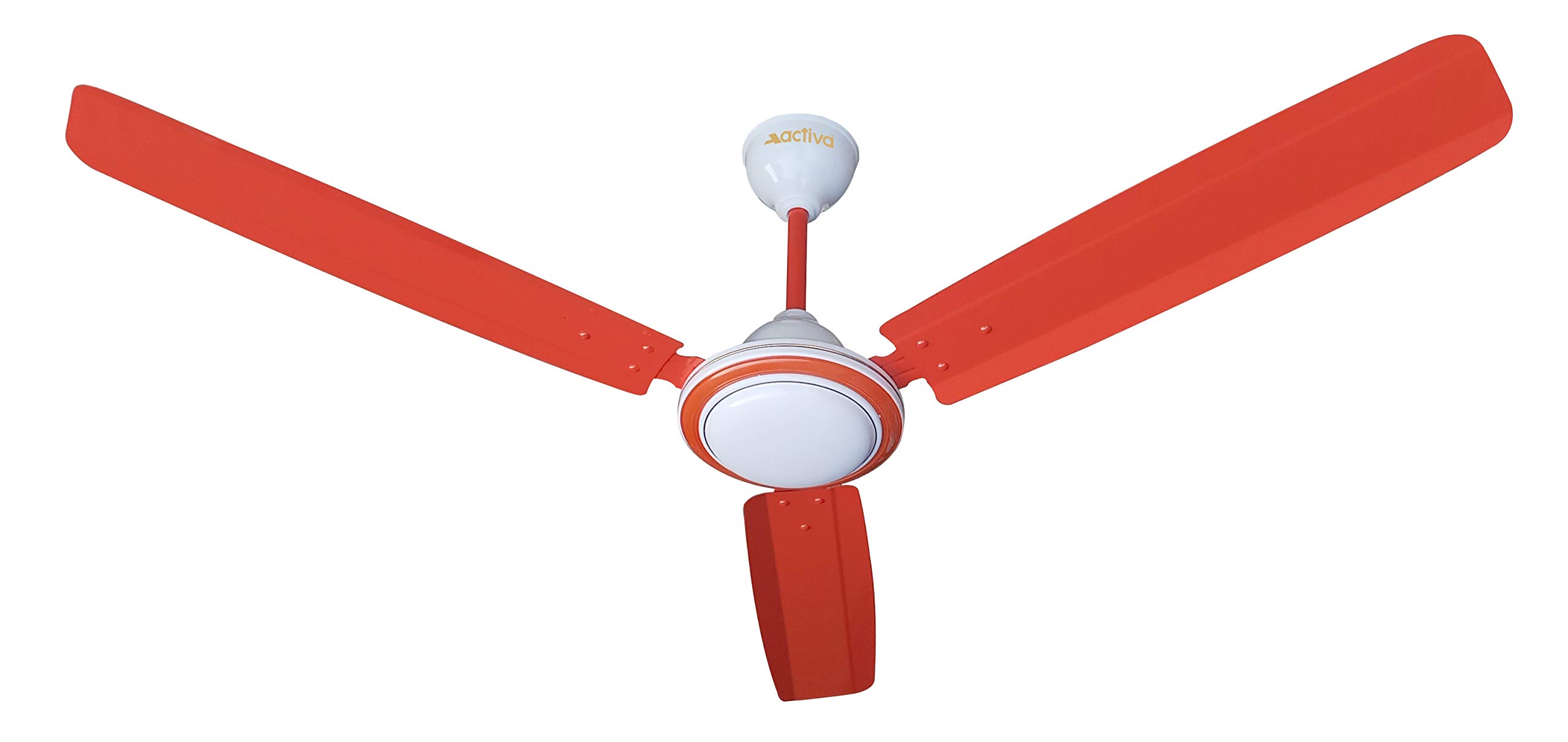 ACTIVA 1200mm Ceiling Fan, 390 RPM High Speed Air Delivery, 50 Watt Cooper Winding Motors, Anti Dust Coating, Less Noise, Large Sweep, 2 Years Warranty (Super Orange)