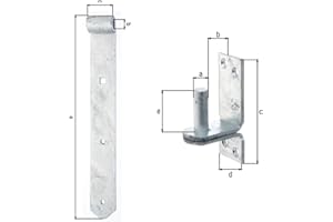 HAUS & DACH Ladenband Set, feuerverzinkt inkl. Kloben, Ladenbandlänge: 800 mm, Durchmesser Kloben: 16 mm Weit