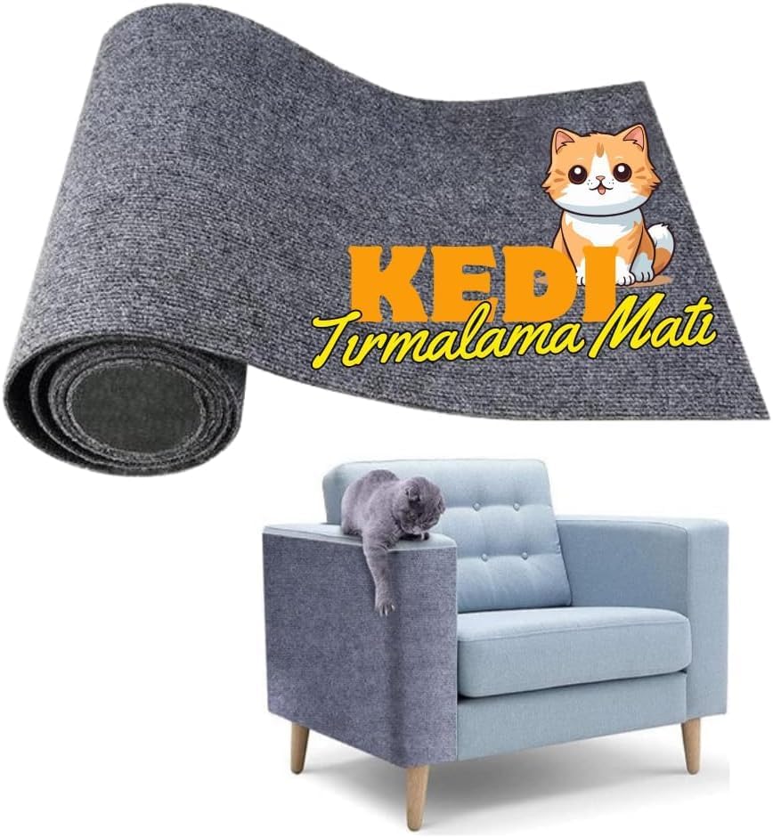 Jouis Kedi Tırmalama Matı Koltuk Kenarı Koruyucu Yapışkanlı Tırmalama Pedi Mobilya Koruma Minderi Dayanıklı Kolay Temizlenebilir Kedi Halısı Tırmalama Halısı Yapışkanlı Her Yüzeye Uygulanabilir