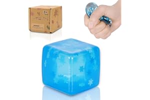 Graphinza snowflake Soft Cube Squeeze Toy – small and Medium Ice Cube Stress Relief Toys, Sensory Stress Relief Toys, Soft Stress Relief Cubes for Kids and Adults – Durable Design (small blue)
