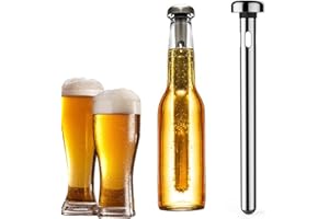 Weinkühlstab mit Ausgießer Darryy aus Edelstahl, Weinkühler, Flaschenkühler, Vinobuddy Kühlstab, Bierkühler Stick, Geschenke für Freundin, Rot und Weißwein Geschenkset für Männer Vino Buddy（Biere）