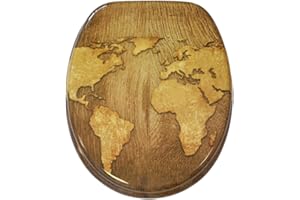 Sanilo Soft Close Toilet Seat, Wide Choice of New Toilet Seats, Stable Hinges, Easy to Mount (World Map)
