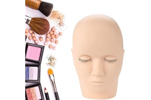 BRRNOO Cabeza de Maniquí de Estética, Cabeza de Maniquí de Pestañas, Cabeza de Entrenamiento de Práctica, Cabeza de Entrenamiento de Práctica, Cabeza de Maniquí de Cosmetología, Cabeza de Muñeca para Pestaña