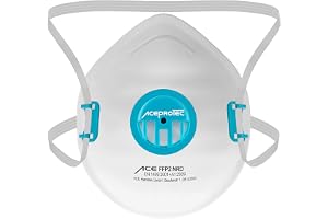 10 stycken ACE ProTec FFP2-masker – engångsdammskyddsmask med ventil – EN 149 – dammmask mot trä- och metalldamm